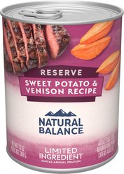 Natural Balance Limited Ingredient Reserve Sweet Potato & Venison Recipe Wet Dog Food, 368-g can, case of 12