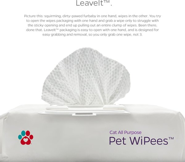 Show full view: Pet Parents Pet WiPees Cat All Purpose Cat Cleaning Wipes, 400 count, Natural slide 9 of 10