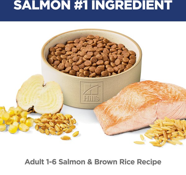 Show full view: Hill's Science Diet Adult Salmon & Brown Rice Recipe Dry Cat Food, 1.59-kg bag slide 4 of 10