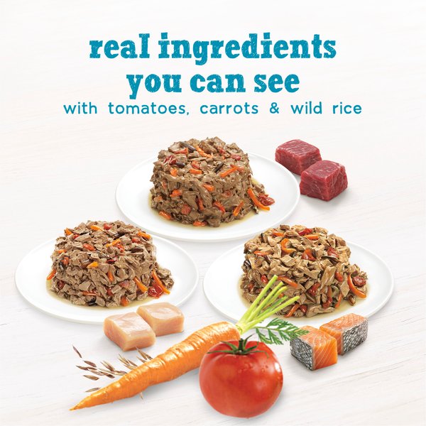 Show full view: Purina Beneful Incredibites Real Chicken & Salmon in Gravy Variety Pack Wet Dog Food, 85-g can, case of 24 slide 7 of 10