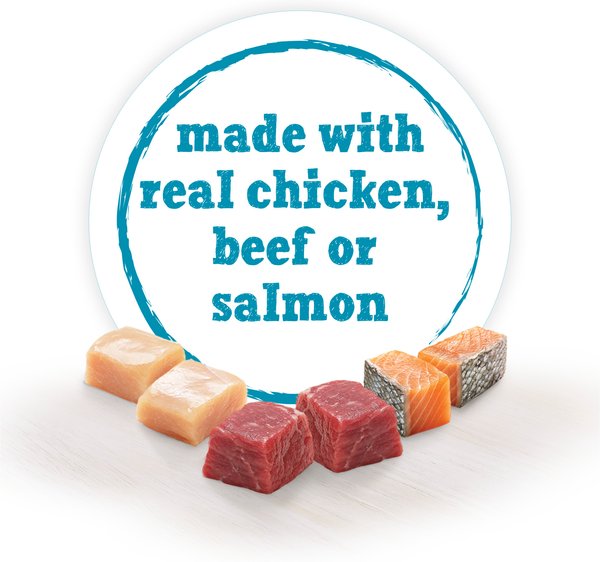 Show full view: Purina Beneful Incredibites Real Chicken & Salmon in Gravy Variety Pack Wet Dog Food, 85-g can, case of 24 slide 3 of 10