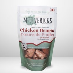 Mavericks Freeze-Dried Chicken Hearts Dog & Cat Food Topping, 54-g bag