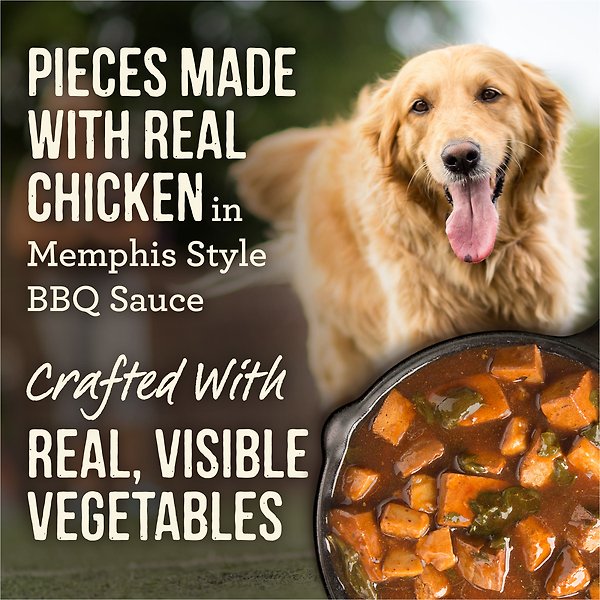 Show full view: Merrick Grain-Free Wet Dog Food Slow-Cooked BBQ Memphis Style with Glazed Chicken, 360-g can, case of 12 slide 6 of 11