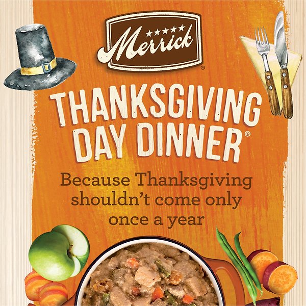 Show full view: Merrick Grain-Free Wet Dog Food Thanksgiving Day Dinner, 360-g can, case of 12 slide 4 of 16