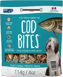 Chewmasters Natural Alaskan Cod Bites Dog Treats, 114-g bag
