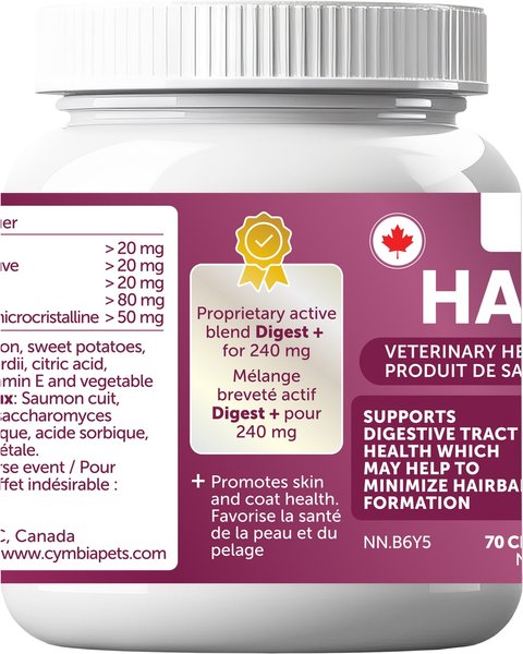 Show full view: Cymbia Hairball+ Digestive Support Cat Supplement, 70 count slide 4 of 6