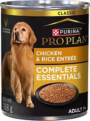 Purina Pro Plan Complete Essentials Classic Adult 7+ Senior Chicken & Rice Entree Wet Dog Food, 368-g can, case of 12
