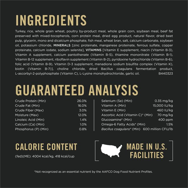 Show full view: Purina Pro Plan Complete Essentials Shredded Blend Turkey & Rice Dry Dog Food, 7.71-kg bag slide 9 of 10