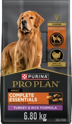 Purina Pro Plan Complete Essentials Shredded Blend Turkey & Rice Dry Dog Food, 7.71-kg bag