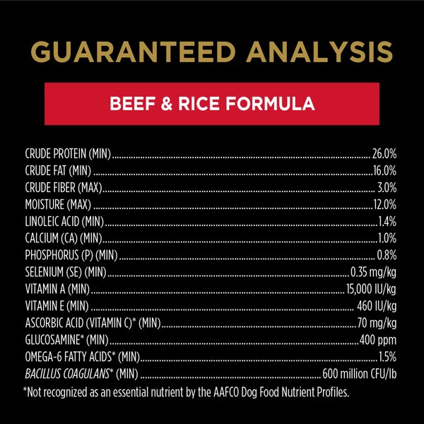 Show full view: Purina Pro Plan Complete Essentials Shredded Blend Beef & Rice Formula Dry Dog Food, 2.72-kg bag slide 9 of 10