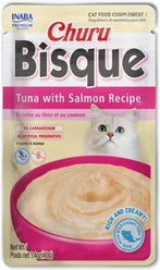 Inaba Churu Bisque Tuna with Salmon Recipe Lickable Cat Treats, 40-g pouch