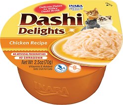 Inaba Dashi Delights Chicken Flavored Bits in Broth Cat Food Topping, 71-g cup