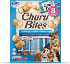 Inaba Churu Bites Chicken with Cheese Recipe Soft & Chewy Dog Treats, 12-g pouch, 8 count