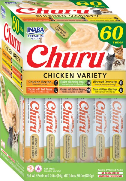 Inaba Churu Creamy Puree Chicken Variety Pack Lickable Cat Treats