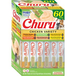 Inaba Churu Purees Tuna Seafood Variety Pack Lickable Cat Treats