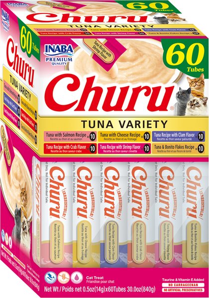 Inaba Churu Purees Tuna Seafood Variety Pack Lickable Cat Treats