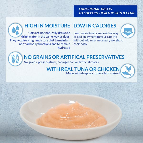 Show full view: Inaba Churu Skin & Coat Variety Pack Lickable Cat Treats, 14-g tube, 50 count slide 4 of 10