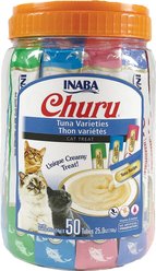 Inaba Churu Tuna Variety Pack Lickable Cat Treats, 14-g tube, 50 count