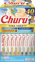 Inaba Churu Purees Tuna Variety Pack Lickable Cat Treats, 14-g tube, 40 count
