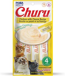 Inaba Churu Purees Chicken with Cheese Recipe Lickable Cat Treats, 14-g tube, 4 count