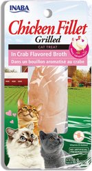 Inaba Grilled Fillets Chicken in Crab Flavored Broth Cat Treats, 25-g pouch