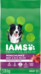 Iams Proactive Health Minichunks Adult Beef & Rice Recipe Dry Dog Food, 3.18-kg bag