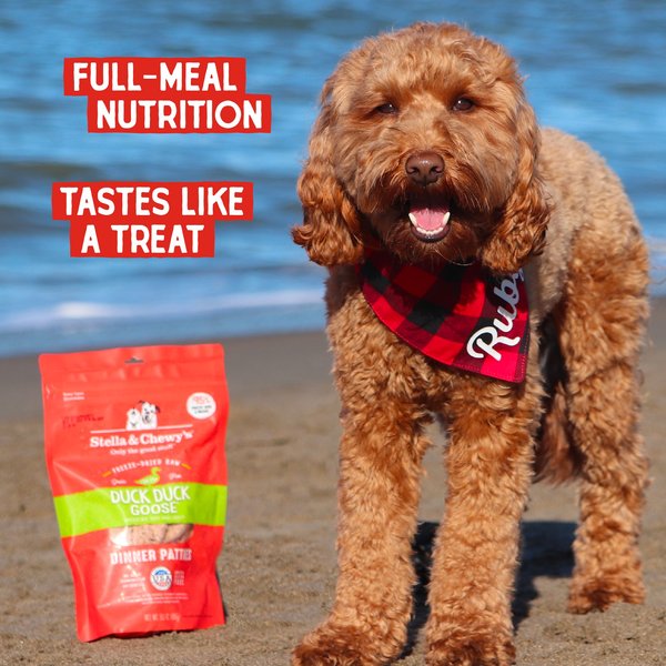 Show full view: Stella & Chewy's Duck Duck Goose Dinner Patties Freeze-Dried Raw Dog Food, 25-oz bag slide 7 of 10