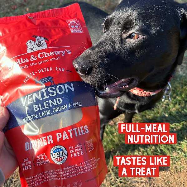 Show full view: Stella & Chewy's Venison Blend Dinner Patties Freeze-Dried Raw Dog Food, 5.5-oz bag slide 7 of 10