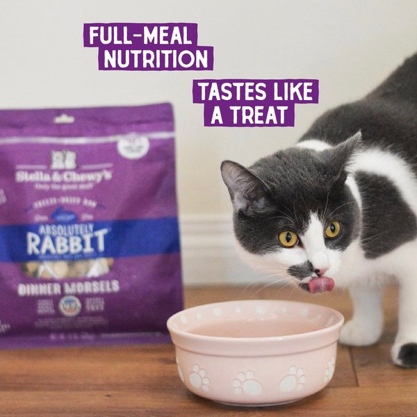 Show full view: Stella & Chewy's Absolutely Rabbit Dinner Morsels Freeze-Dried Raw Cat Food, 3.5-oz bag slide 7 of 10
