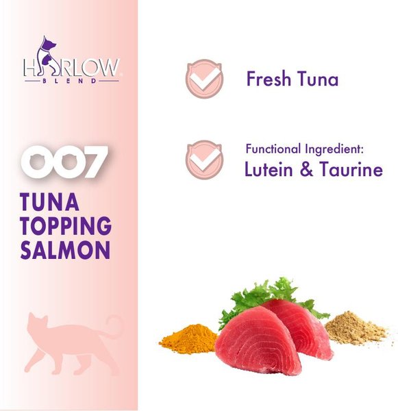 Show full view: Harlow Blend Tuna Topping Salmon Recipe Wet Cat Food, 80-g can, case of 24 slide 5 of 7