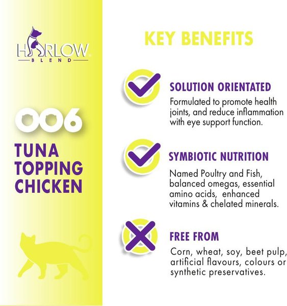 Show full view: Harlow Blend Tuna Topping Chicken Recipe Wet Cat Food, 80-g can, case of 24 slide 3 of 7
