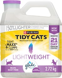 Tidy Cats LightWeight Glade Clean Blossoms Multi-Cat Cat Litter, 2.72-kg jug