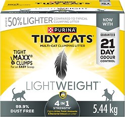 Tidy Cats LightWeight 4-in-1 Strength Multi-Cat Cat Litter, 5.44-kg box