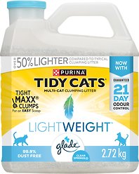 Tidy Cats LightWeight Glade Clear Springs Multi-Cat Cat Litter, 2.72-kg jug