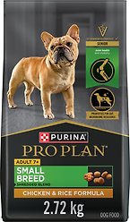 Purina Pro Plan Small Breed Adult 7+ Shredded Blend Chicken & Rice Formula Dry Dog Food, 2.72-kg bag