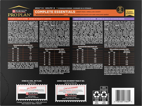 Show full view: Purina Pro Plan Complete Essentials Poultry Variety Pack Wet Dog Food, 368-g can, case of 12 slide 4 of 16