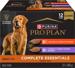 Purina Pro Plan Complete Essentials Poultry Variety Pack Wet Dog Food, 368-g can, case of 12