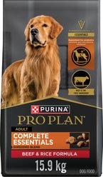 Purina Pro Plan Complete Essentials Shredded Blend Beef & Rice Formula Dry Dog Food, 15.9-kg bag