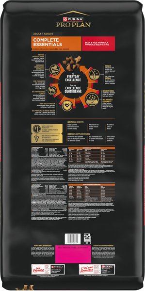 Show full view: Purina Pro Plan Complete Essentials Shredded Blend Beef & Rice Formula Dry Dog Food, 15.9-kg bag slide 4 of 17