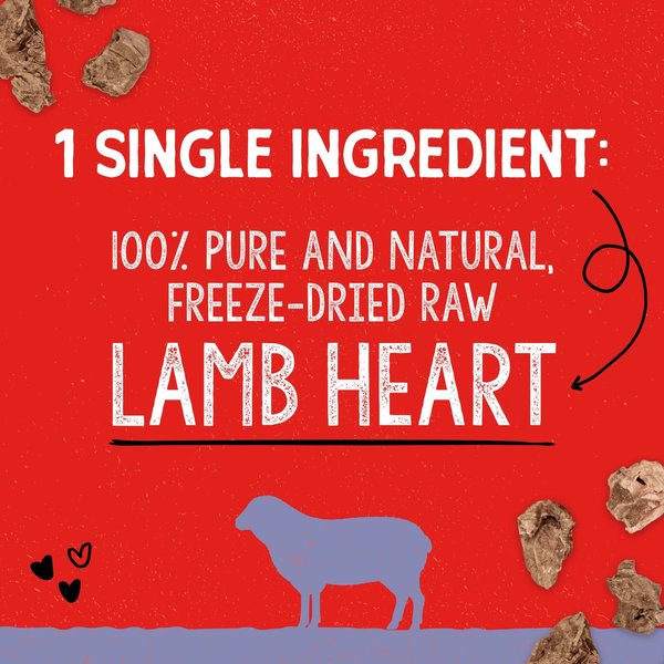 Show full view: Stella & Chewy's Lamb Heart Freeze-Dried Raw Dog Treats, 3-oz bag slide 3 of 9