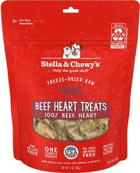Stella & Chewy's Beef Heart Freeze-Dried Raw Dog Treats, 3-oz bag
