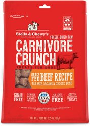 Stella & Chewy's Carnivore Crunch Grass-Fed Beef Recipe Freeze-Dried Raw Dog Treats, 3.25-oz bag