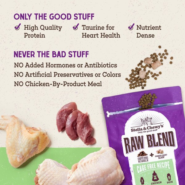 Show full view: Stella & Chewy's Poultry Flavored Raw Blend Cage Free Recipe Dry Cat Food, 1.13-kg bag slide 6 of 9