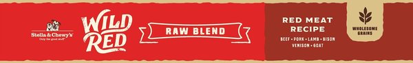 Show full view: Stella & Chewy's Wild Red Raw Blend Kibble Wholesome Grains Red Meat Recipe Dry Dog Food, 9.53-kg bag slide 5 of 6