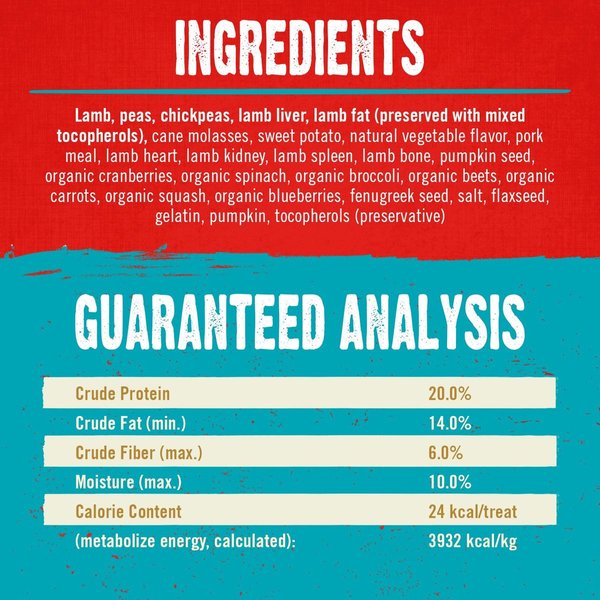 Show full view: Stella & Chewy's Raw Coated Biscuits Grass-Fed Lamb Recipe Freeze-Dried Grain-Free Dog Treats, 9-oz bag slide 3 of 8