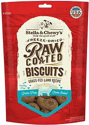 Stella & Chewy's Raw Coated Biscuits Grass-Fed Lamb Recipe Freeze-Dried Grain-Free Dog Treats, 9-oz bag