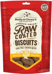 Stella & Chewy's Raw Coated Biscuits Cage-Free Chicken Recipe Freeze-Dried Grain-Free Dog Treats, 9-oz bag
