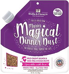 Stella & Chewy's Marie’s Magical Dinner Dust Wild Caught Salmon & Cage Free Chicken Recipe Freeze-Dried Raw Cat Food Topper, 7-oz bag