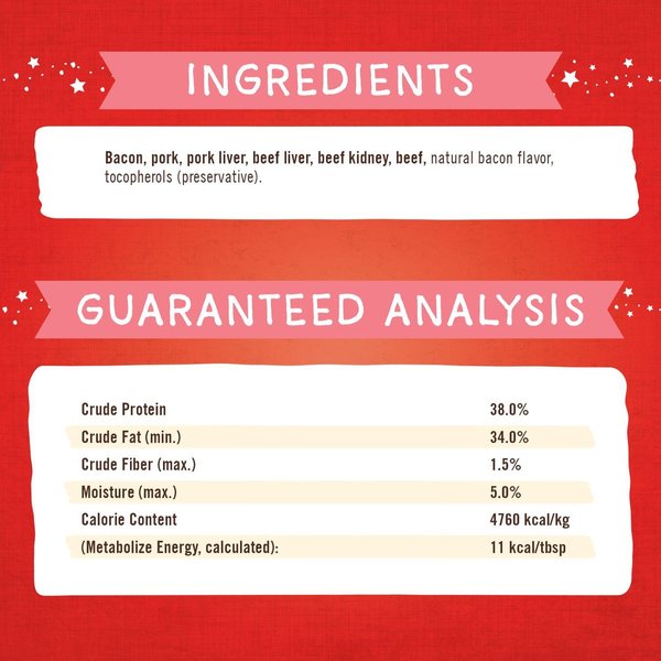 Show full view: Stella & Chewy's Marie's Magical Dinner Dust What's Shak'n Bac'n Recipe Freeze-Dried Raw Dog Food Topper, 7-oz bag slide 3 of 7