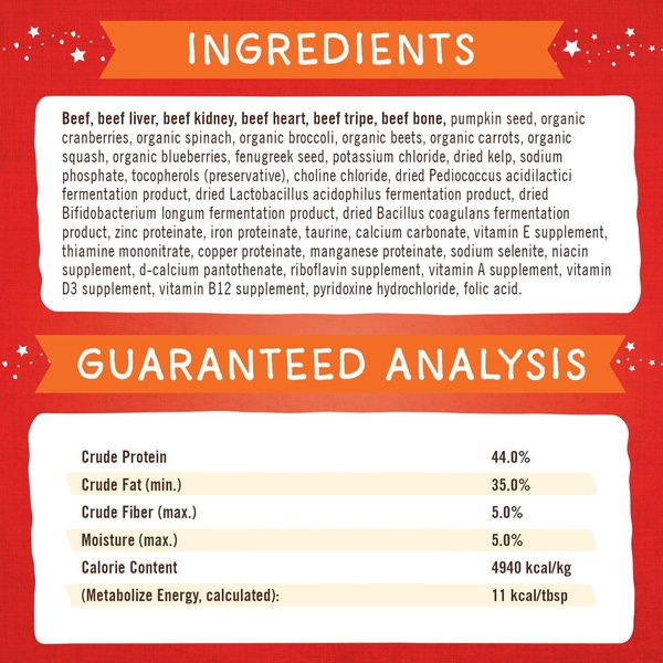 Show full view: Stella & Chewy's Marie's Magical Dinner Freeze-Dried Raw Dust Grass-Fed Beef Dog Food Topper, 7-oz bag slide 3 of 7